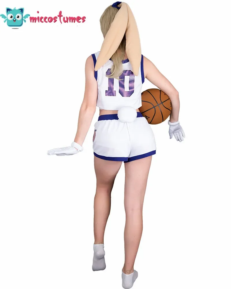Miccostumes Bunny Rabbit Cosplay Costume with Gloves and Hair Accessory for Women Halloween Cosplay Costume