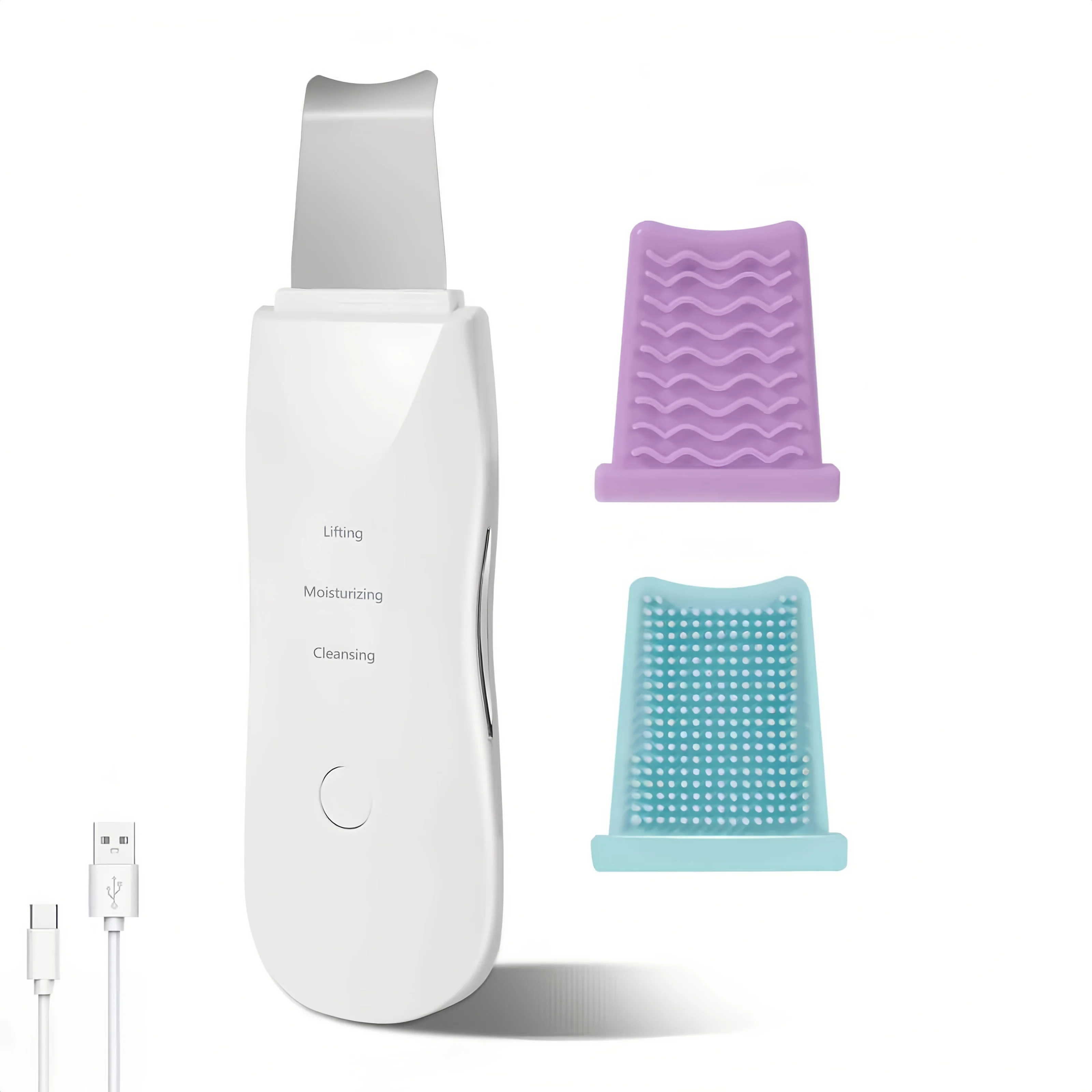 الجلد الغسيل العميق يهتز منظف للوجه مجرفة ملعقة لا بالموجات فوق الصوتية الوجه الغسيل المسام الأنظف مجرفة الوجه مدلك