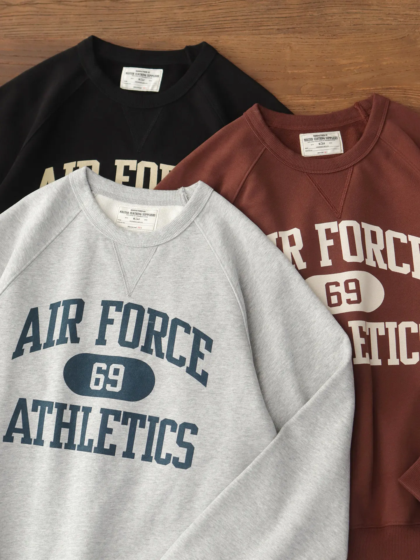 Autumn New American Retro 500G Heavyweight Letter Printed Sweatshirts Men's Simple 85% Cotton Washed Casual Pullover Sportwear