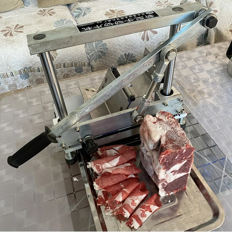 Cortadora de cordero Manual, cortador de carne de palanca de acero inoxidable para el hogar, carne congelada, carne de vaca grasa, cepilladora de carne Manual comercial