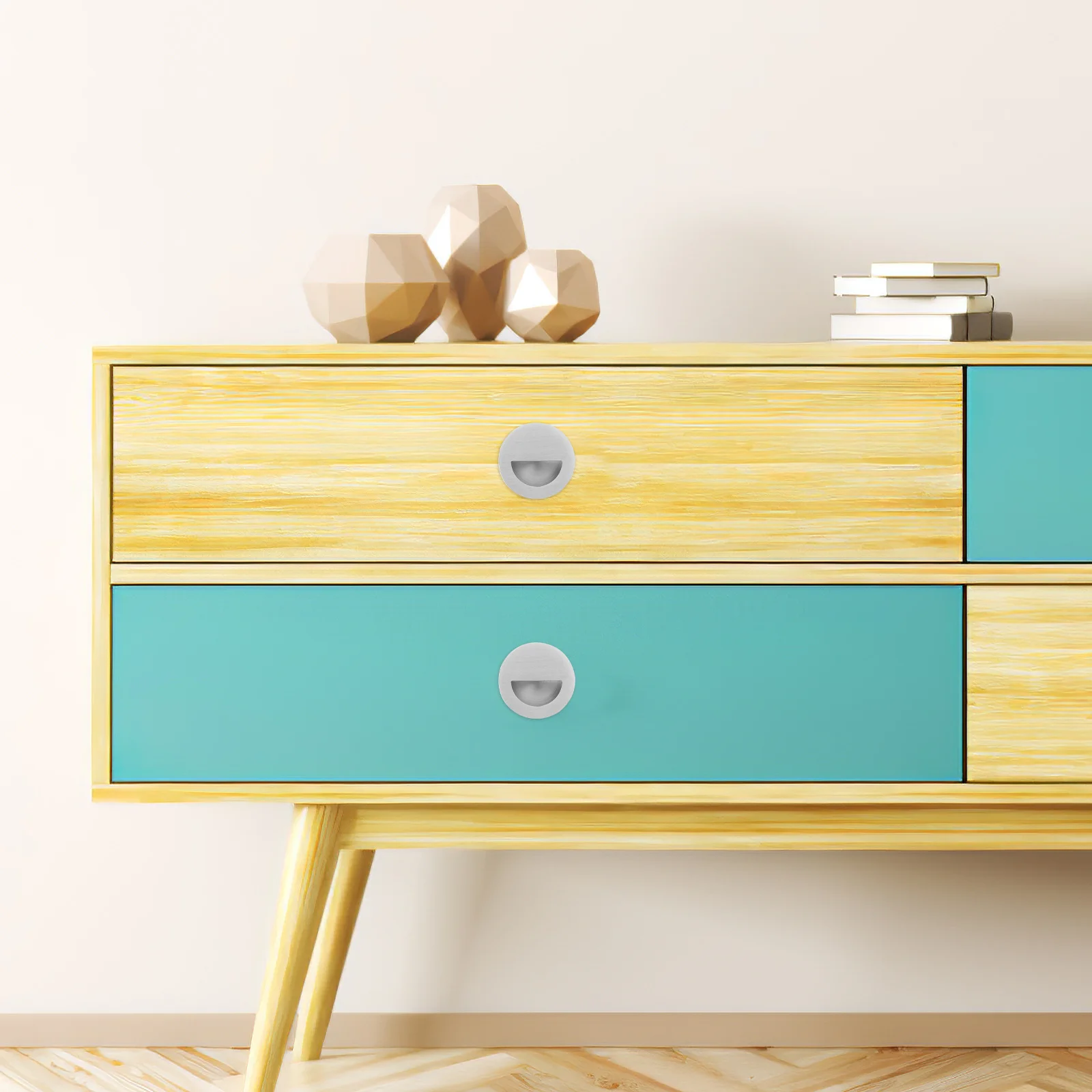 

4Pcs Stainless Steel Recessed Door Pulls Easy Mount Cabinet Drawer Handles Pocket Style Rustproof Interior Door Hardware