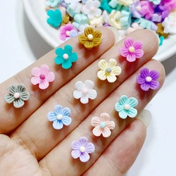 100Pcs New Cute Mini 9mm Flower Flat Back Resin Scrapbooking DIY Jewelry Craft Decoration Accessorie