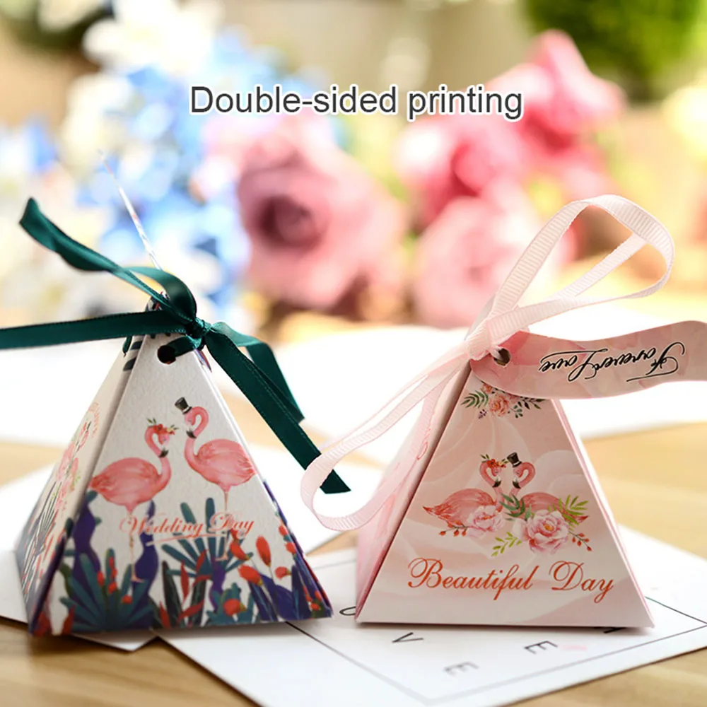 Triangular Pyramid Marble Candy Box Wedding Favors and Gifts Boxes Chocolate Box for Guests Giveaways Boxes Party Supplies - view 4