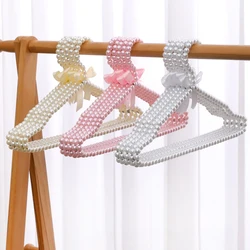 40cm Imitation Pearl Adults Hanger for Clothes Bow Tie Decorative Hangers Wardrobe Closet Storage Organizer Dress Hanger Rack