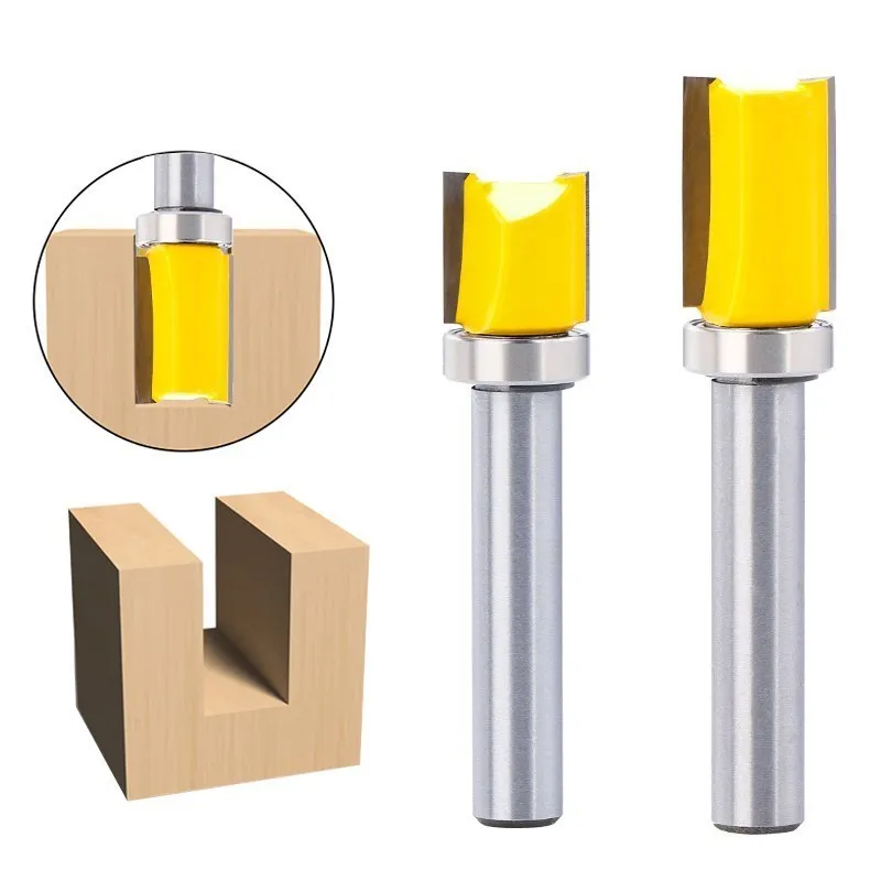 HAMPTON Milling Cutter 8mm Shank Flush Trim Router Bit With Bottom Bearing 12.7mm Blade Wood Pattern Bit Woodworking Tool