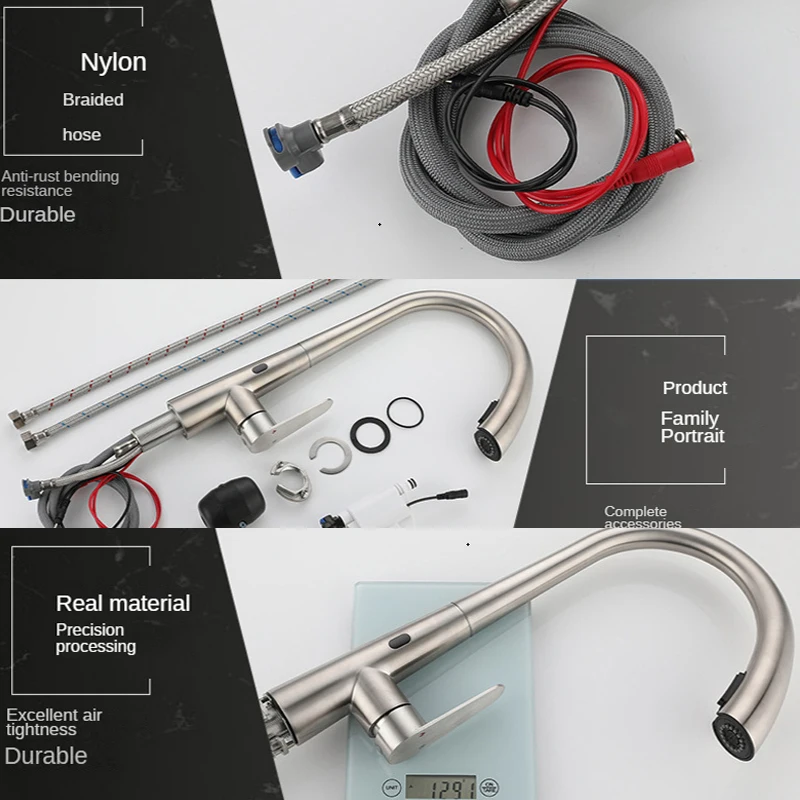 Faucet Kitche Home And Kitchen Intelligent Faucet Infrared Sensing WaterTap Hot Cold Steam Deck Smart Kitchen Faucet Gourmet