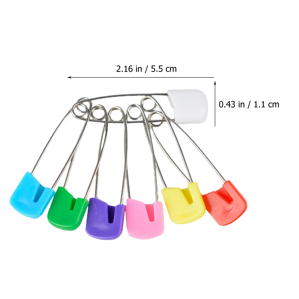 50pcs Safety Pins Baby Diaper Pin Nappy Pin Bibs Pins Plastic Clothing Pins