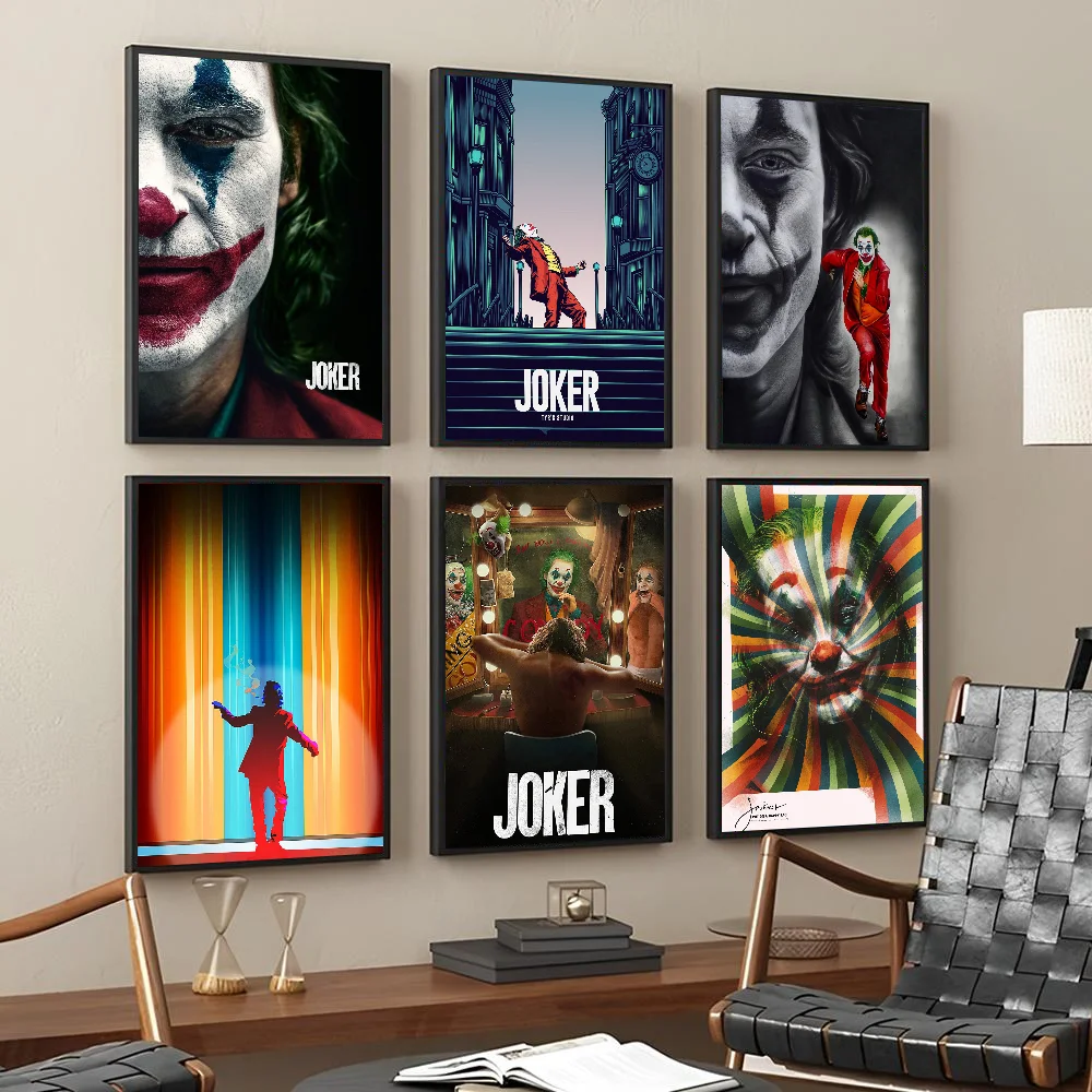 1PC Hot Movies Joker Poster Self-adhesive Art Waterproof Paper Sticker Coffee House Bar Room Wall Decor