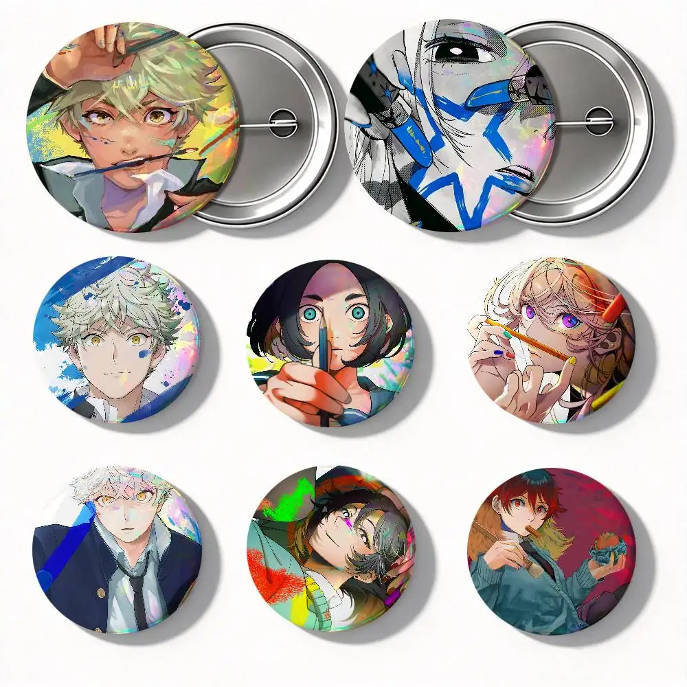 Anime Blue Period Round Badge Lapel Pin Backpack Clothing Jewelry Accessories Gift Brooch
