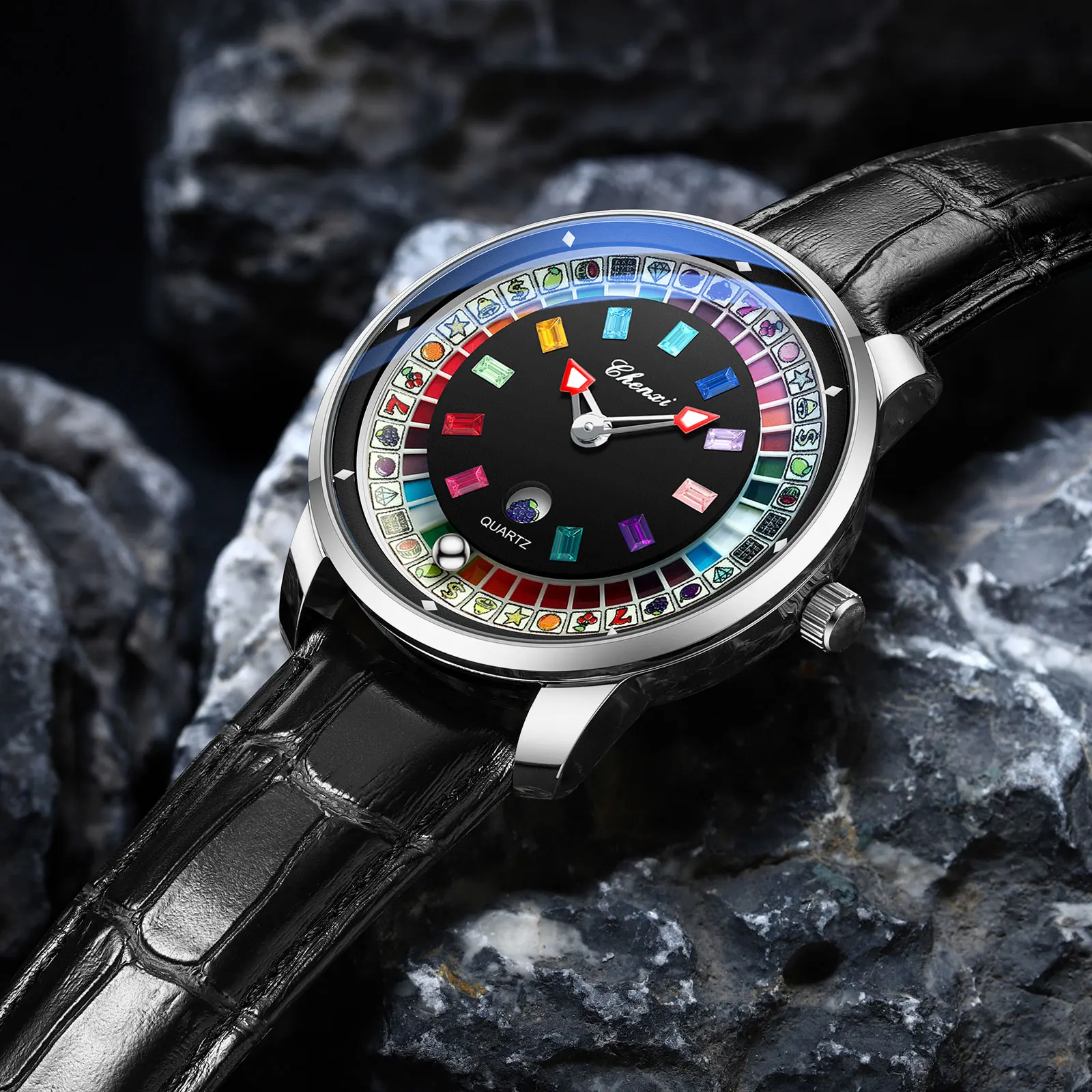 CHENXI 6362 Fashion Quartz Watches for Man Creative Rotating Dial