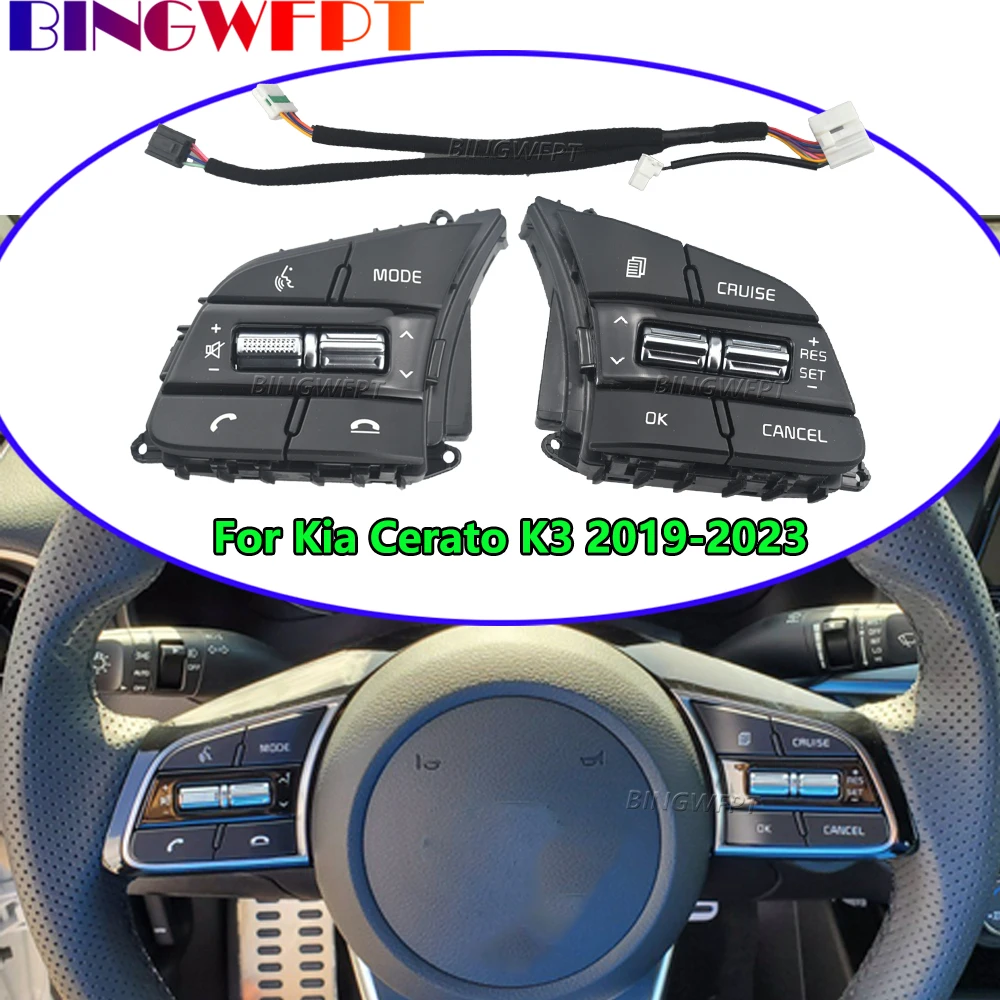 

Audio Music Telephone Cruise Control Button Switch For Kia Cerato K3 2019 2020 2021 2022 2023 High-quality Steering Wheel