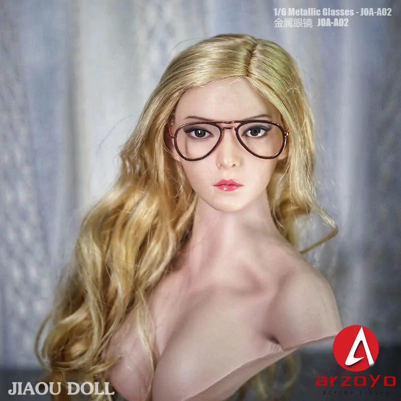 1/6 metalowe okulary kobiece modne oprawki do okularów bez akcesoriów do soczewek Model dla 12 ''kobieta żołnierz figurka lalka