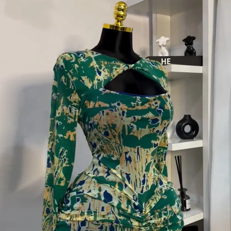 Lange jurk vrouwen jurken feestavond sexy vestidos streetwear bodycon club hoge taille elegante splice y2k wrap hip print bloemen