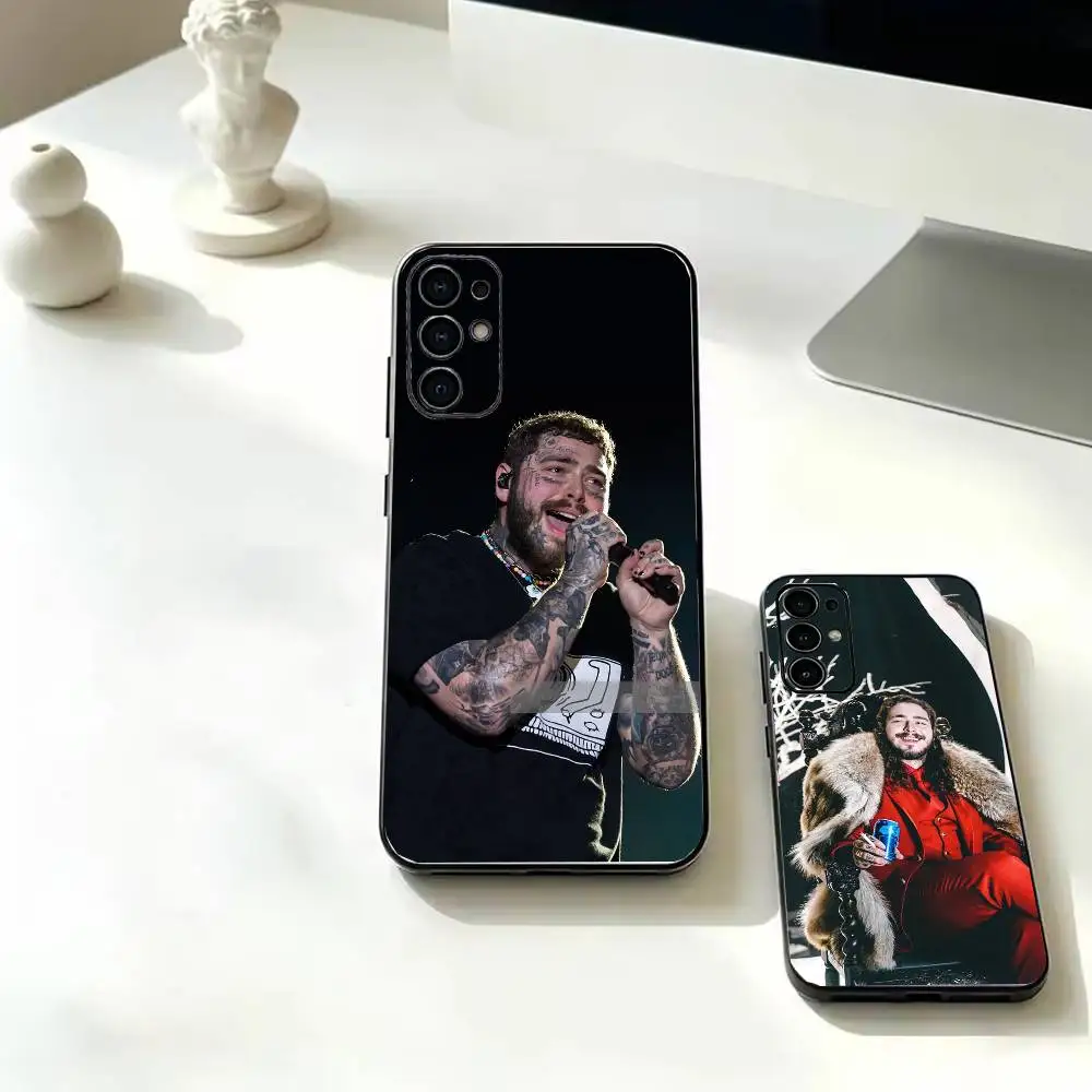 Singer P-Post Malone  For Samsung  Series s21 s22 s23 s24 s25 FE Plus Soft Black Cover