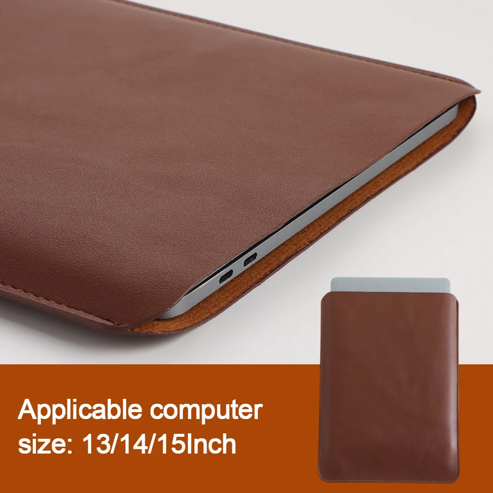 13 14 15 Inch Laptop Sleeve Carring Case Microfiber Lining PU Leather Notebook Tablet Briefcase for Lenovo Dell Laptop