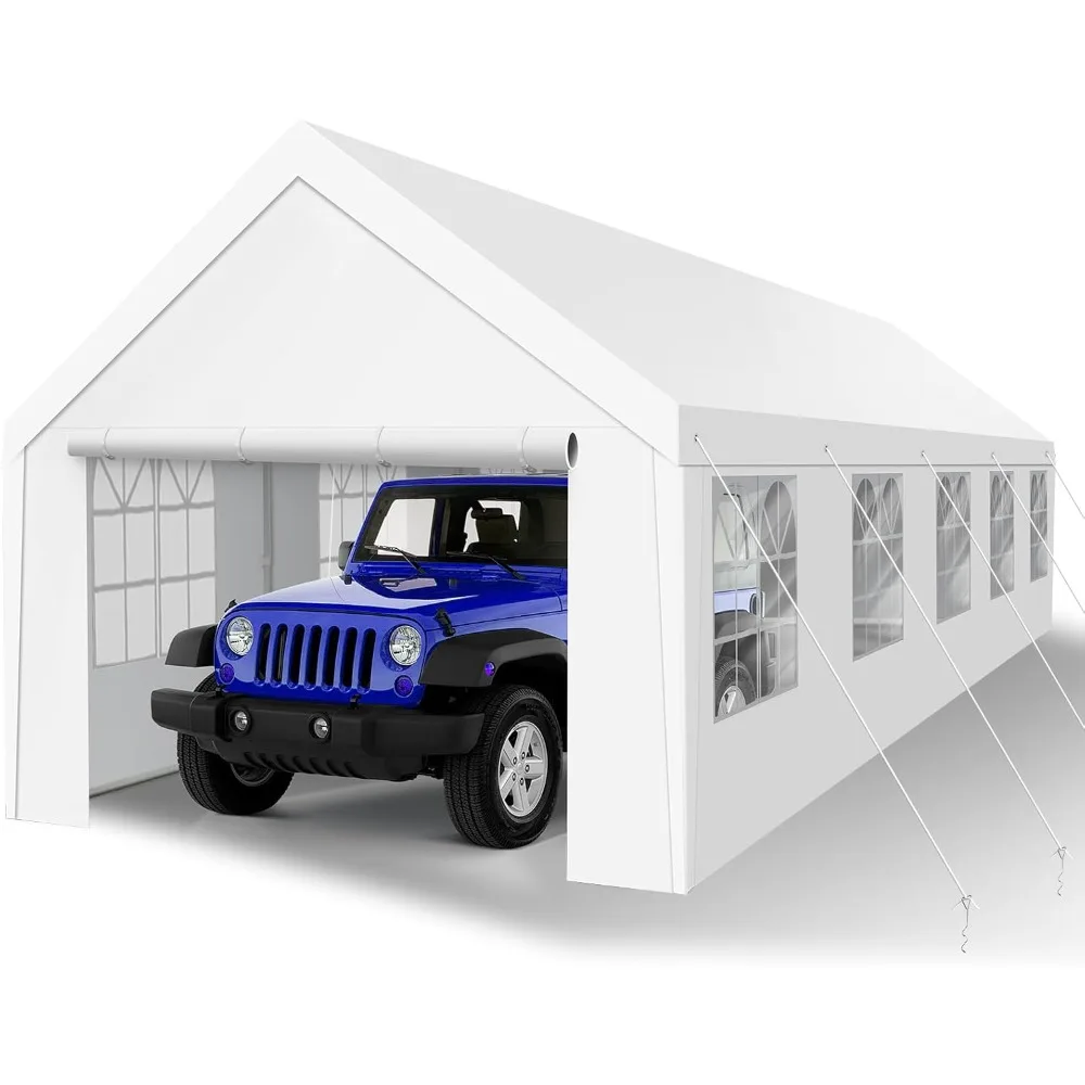 Heavy Duty Carport, Spacious 16'x32' Outdoor Shelter Portable Garage, Waterproof Canopy with Easy Assembly & All-Weather