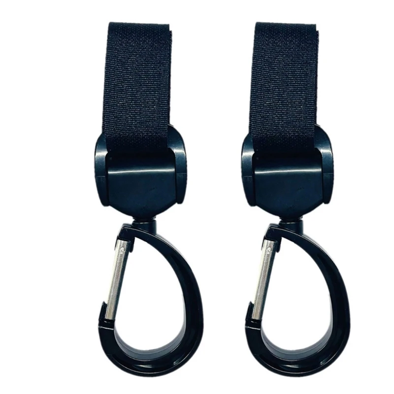 2Pcs Baby Pram Hook 360 Degree Rotating Hanging Cart Storage Hanger Pushchair Holder for Hanging Diaper Bags