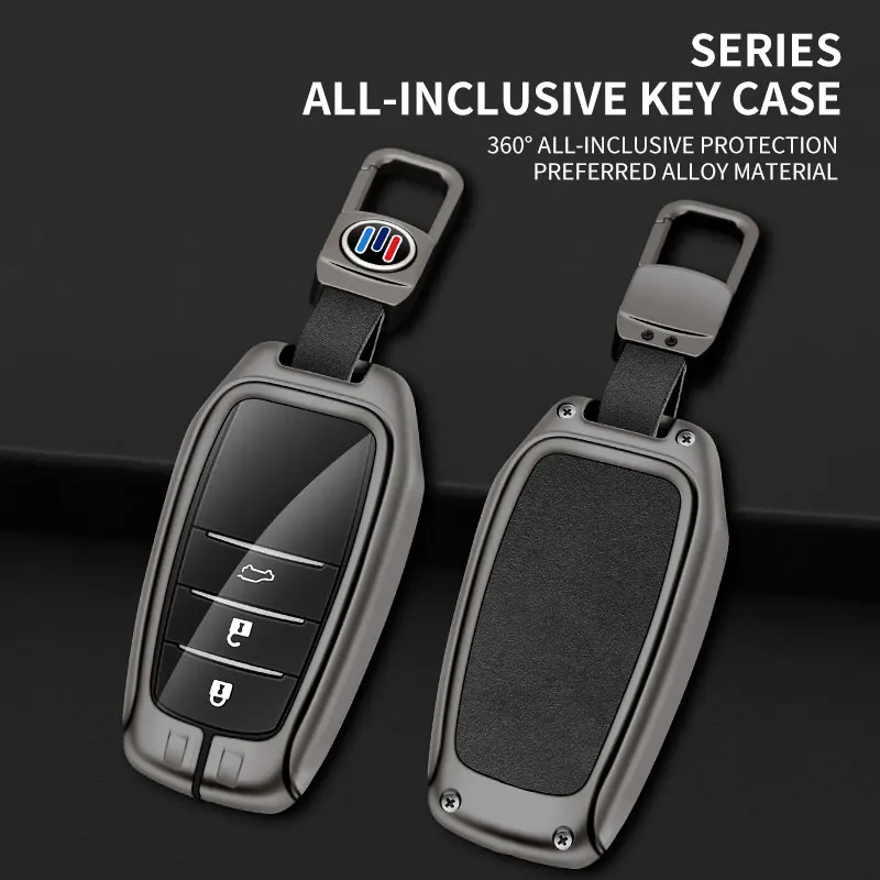 Car Key Case Cover Shell For Toyota C‑HR Hilux Fortuner Land Cruiser 200 Camry Corolla Crown RAV4 Highlander Remote Fob Accessor