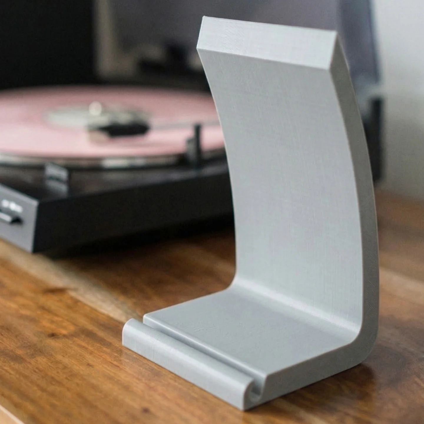 Vinyl Record Stand "Now Playing" LP Display Holder Minimalist Desktop Album CD Storage Rack Turntable Accessories Black White Cl image 4