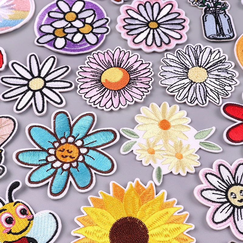 Biene/Blume Patch Cartoon Tier Stickerei Patch Eisen auf Patches für Kleidung gestickte Patches auf Kleidung DIY Näh aufkleber – Detail 2
