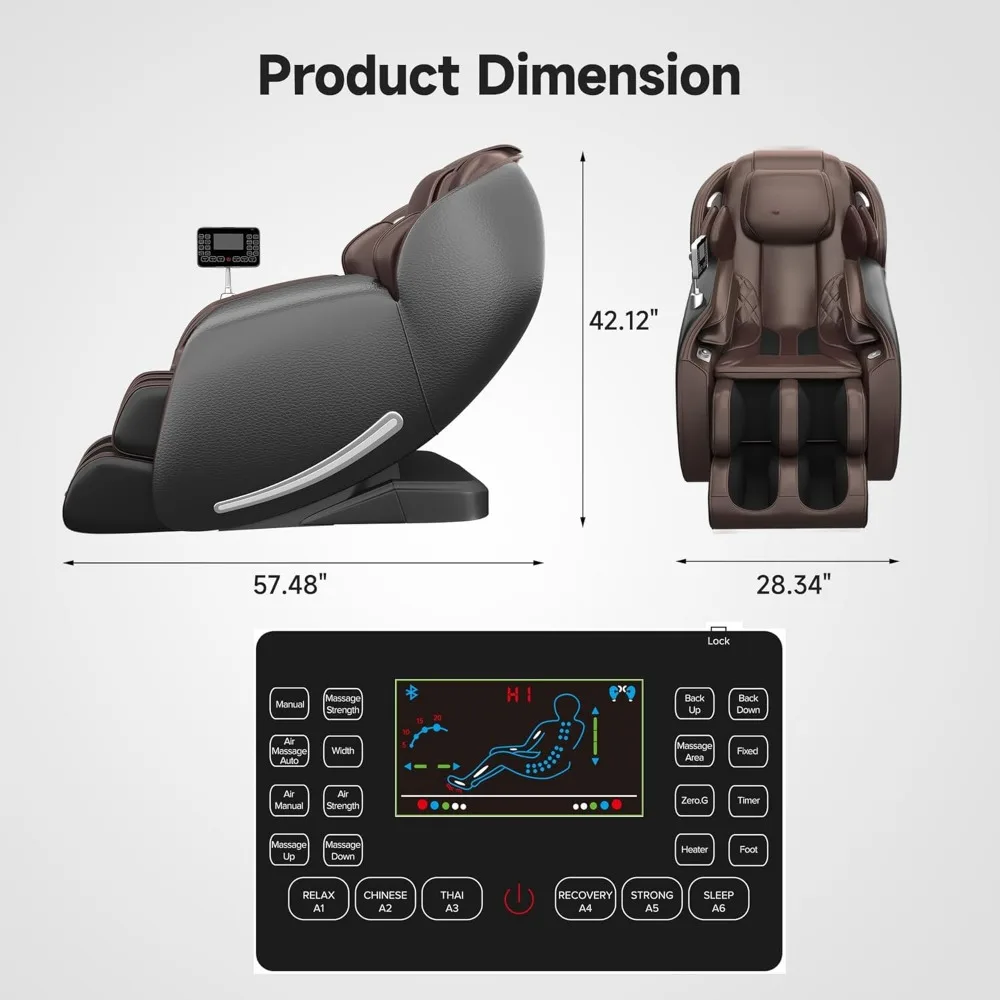 Massage Chair, Full Body Zero Gravity SL-Track Shiatsu Massage Recliner Chair with APP Control, Zero Gravity Massage Chair