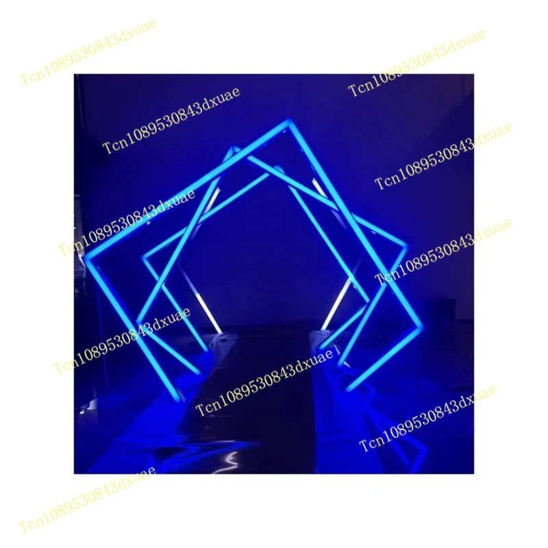 Wedding Door Tunnel Lighting Background Panel Props Stage Geometric Metal Wedding Background Arch