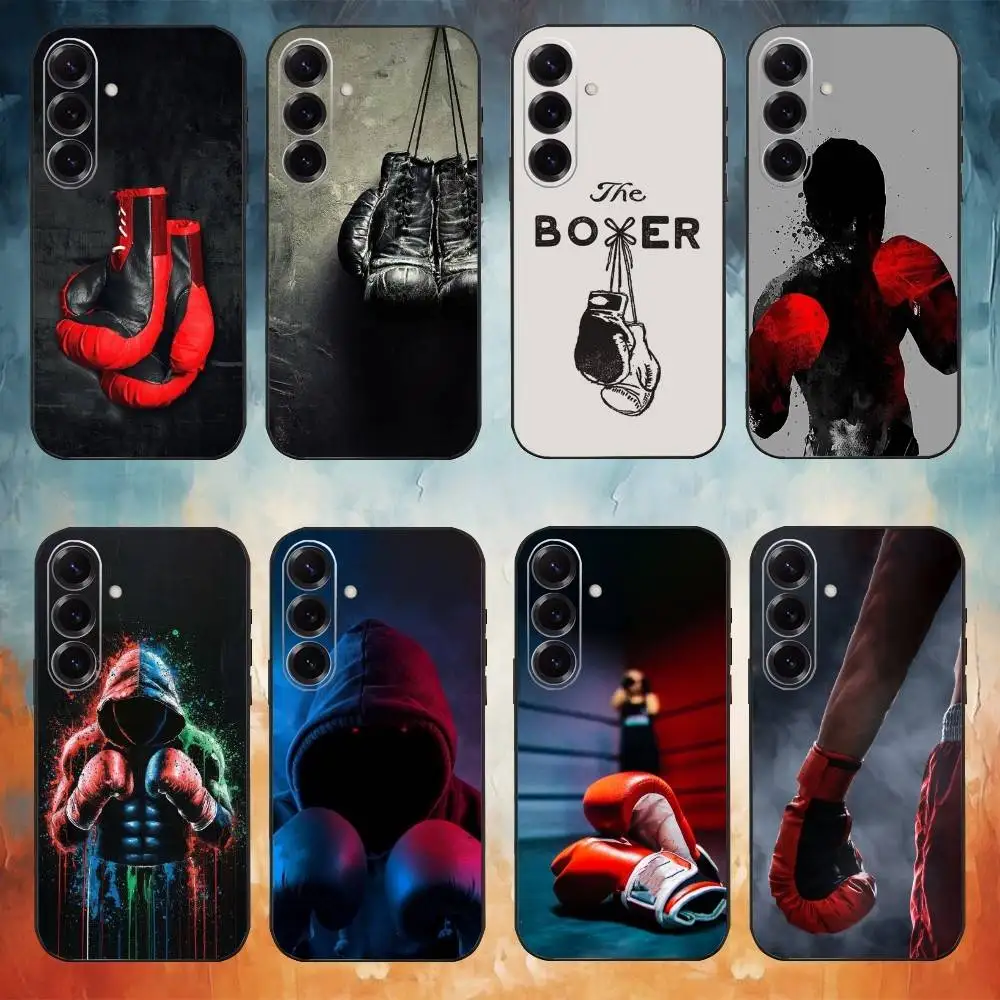 حافظة هاتف الملاكمة لهاتف سامسونج جالاكسي A73، A72، A71، A70، A53، A52، A51، غطاء أسود ناعم آخر #1