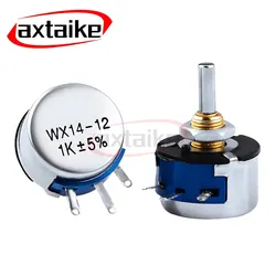 2 uds WX14-12 3W 100 220 330 470 560 680 Ω 1K 1,5K 2K2 3K3 4K7 5K1 5K6 6K8 10K 15K 22K OHM potenciómetro ajustable de bobina única