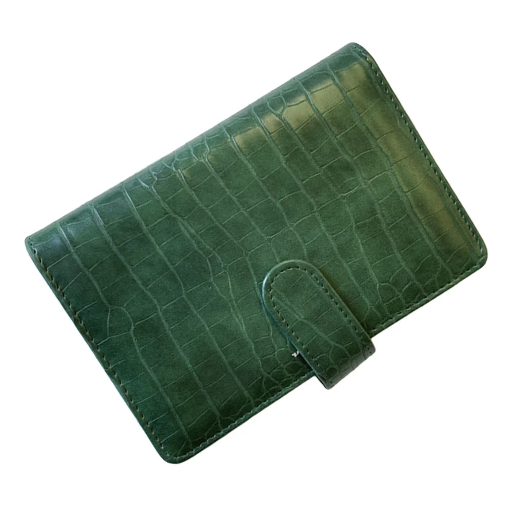 A6 Loose Leaf Notebook Cover Crocodile Texture Binder Protective Cover Portable Budget Journal Notepad