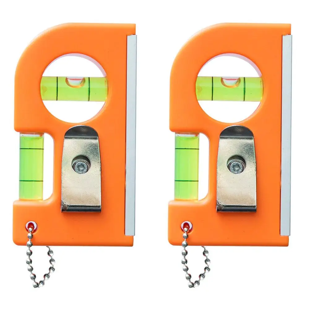2pcs Mini Spirit Level Portable Aluminum Abs Keychain Tool Pocket Balance Ruler Bubble Level Horizontal Measuring Instrument