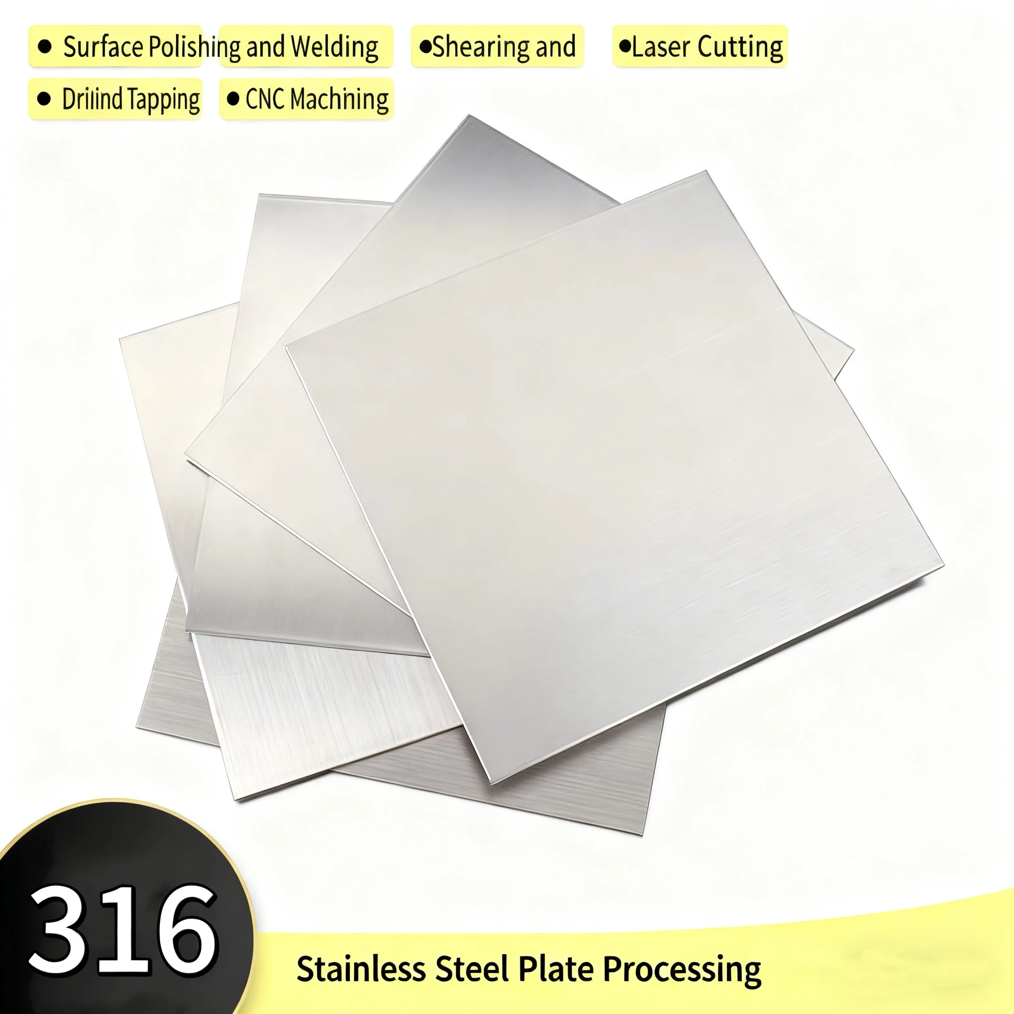 

Thickness 2/3/4/5/6/8/10mm 316 Stainless Steel Plate Length And Width 50-350mm Anti Rust Square Steel Plate Laser Cutting