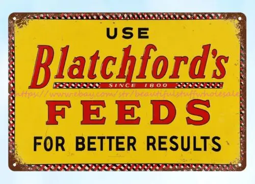 Blatchford’s Feeds for better results metal tin sign decorative metal wall