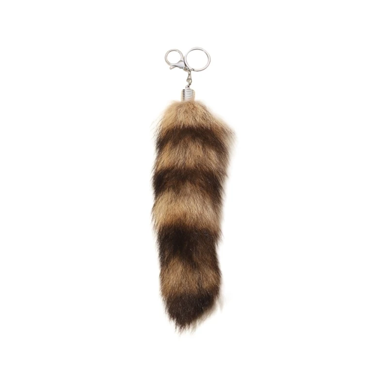 Soft Artificial Plush Tail Keychain Unique Foxes Tail Pendant Keychain Accessory Delicate Keyring Ornament for Women