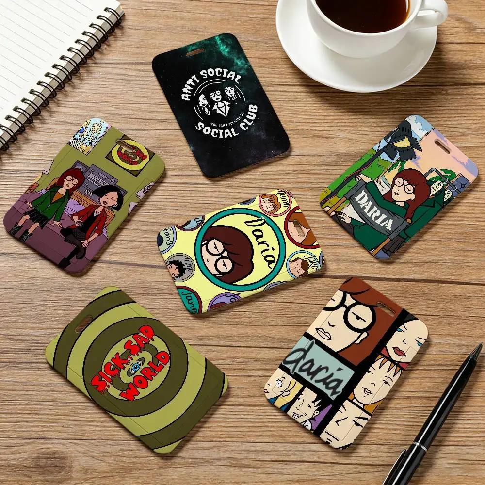 Cartoon D-Darias Card Holder Employee Card Cover Lanyard Work Business ID Badge Holder Name Tag Cards Case