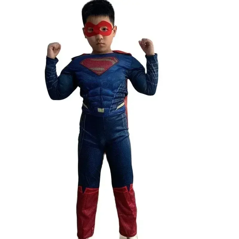 2025 New Kids Super Halloween Cosplay Costumes Boys Anime Superhero Party Role Play Dress Up Muscle Suit Children Hero Jumpsu AA