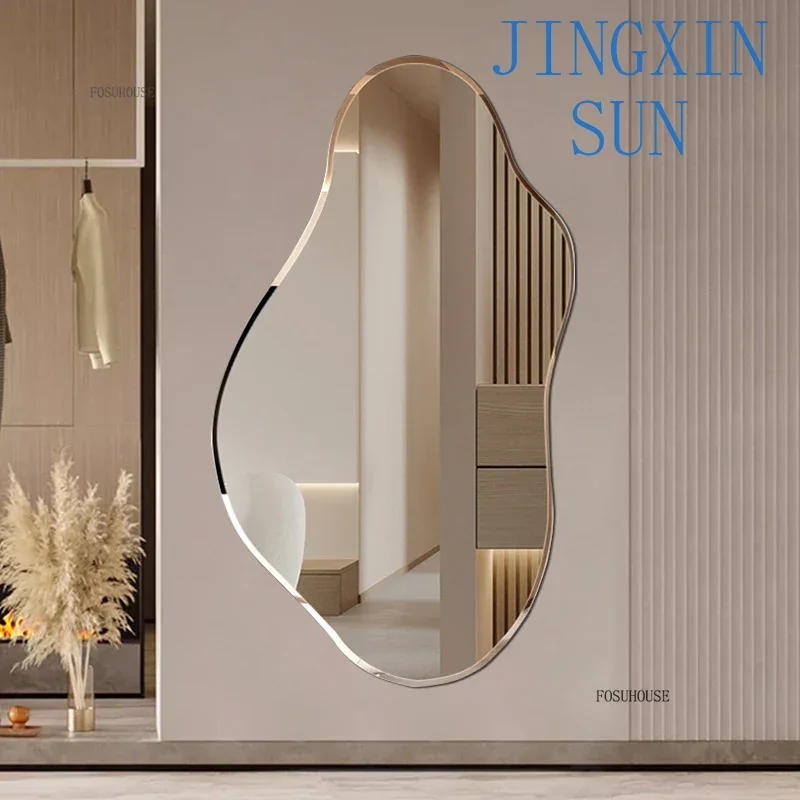 Special-shaped LED Bath Mirrors Wall-mounted Makeup  Home Smart Bathroom Creative Clothing Store Dressing  A