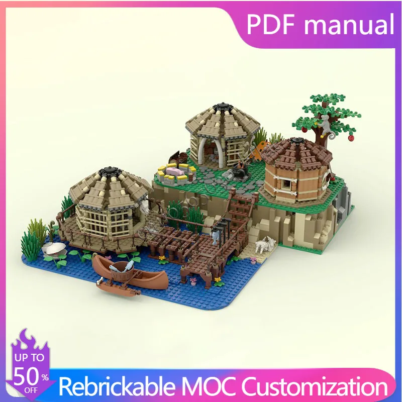 

2280 PCS Medieval Retro Village Construction Series Modular Building Blocks Model Set DIY Display Toys Children Birthday Gifts