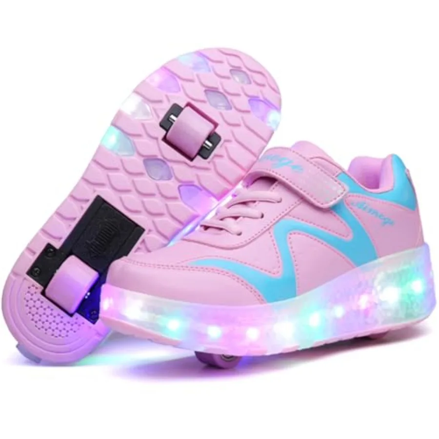 

Nsasy Roller Shoes Boy Girl Sneakers with Wheels Become Sport Sneaker with Led for Christmas Birthday Show Gift