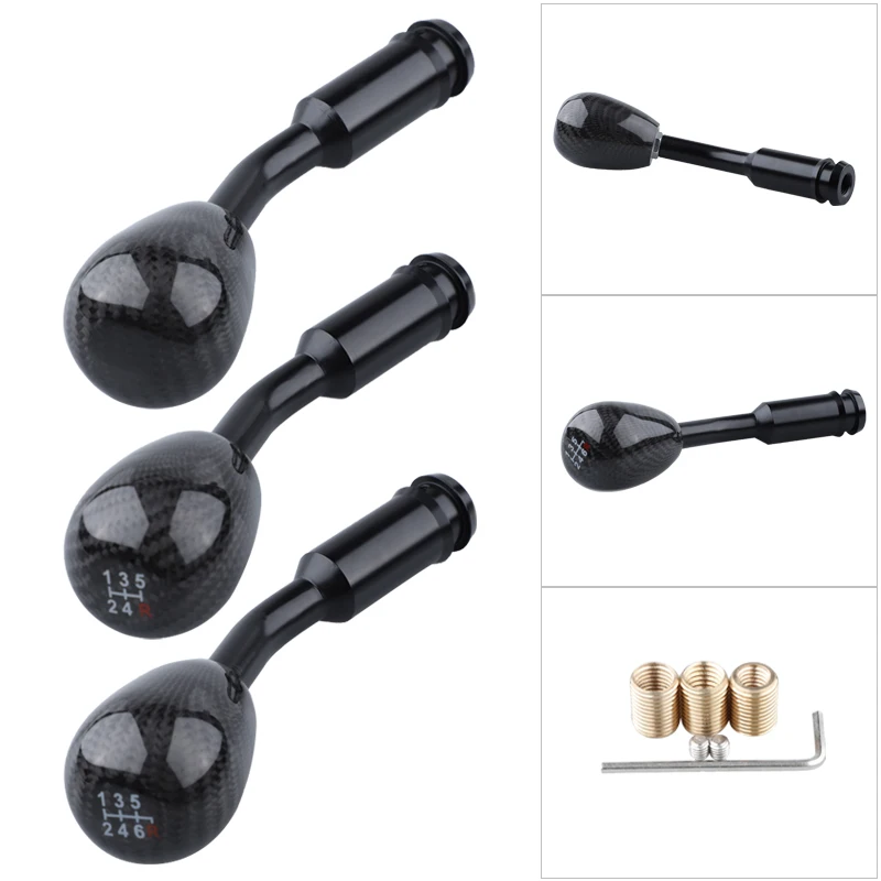 

Universal no-mark /5/6 speed racing Carbon fiber shift lever Handball Extension Rod Gear Shifter With Knob Shift Head