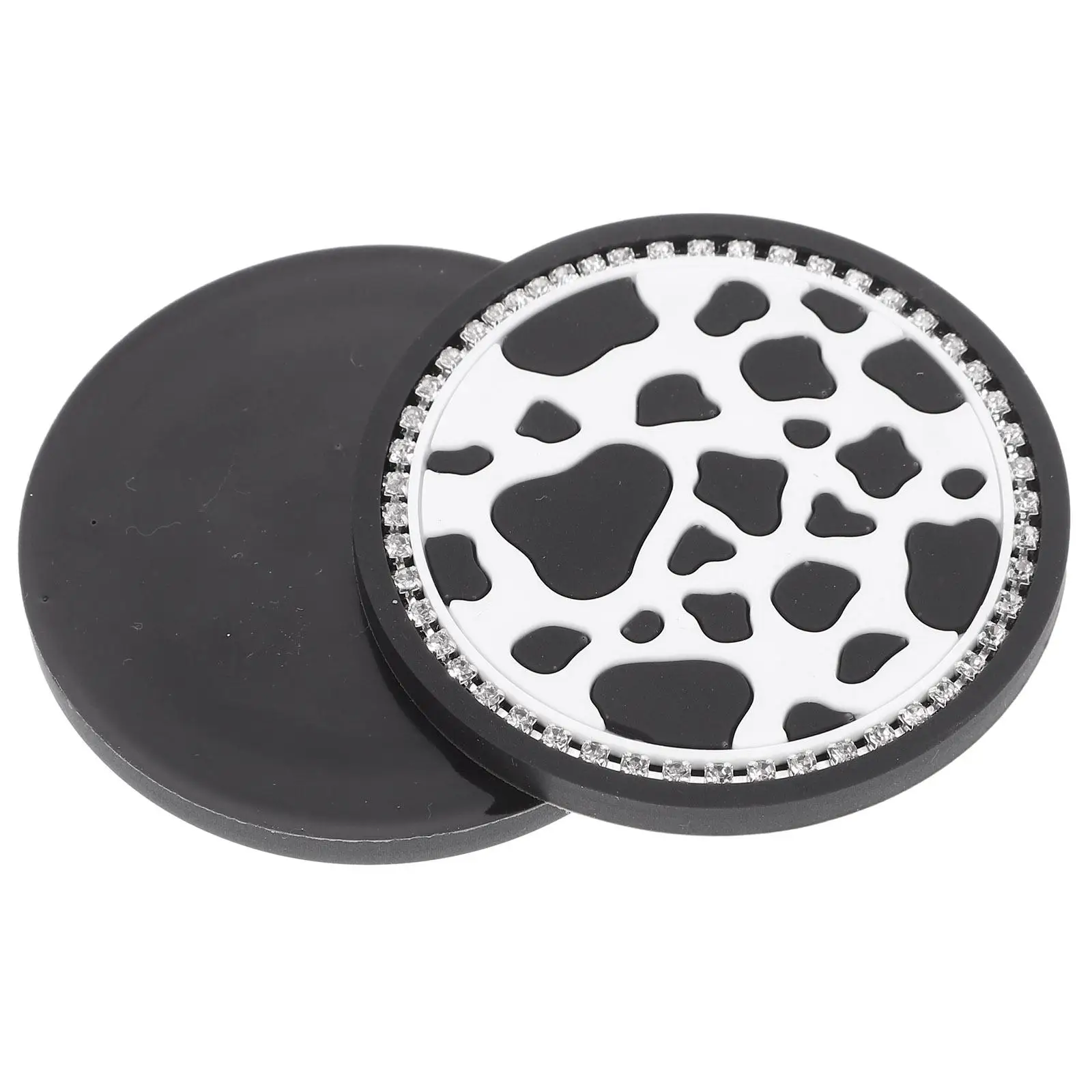 2 Pcs Car Coaster Cup Holder Coasters for Holders Cow Accessories Interior Printing Stuff Pvc