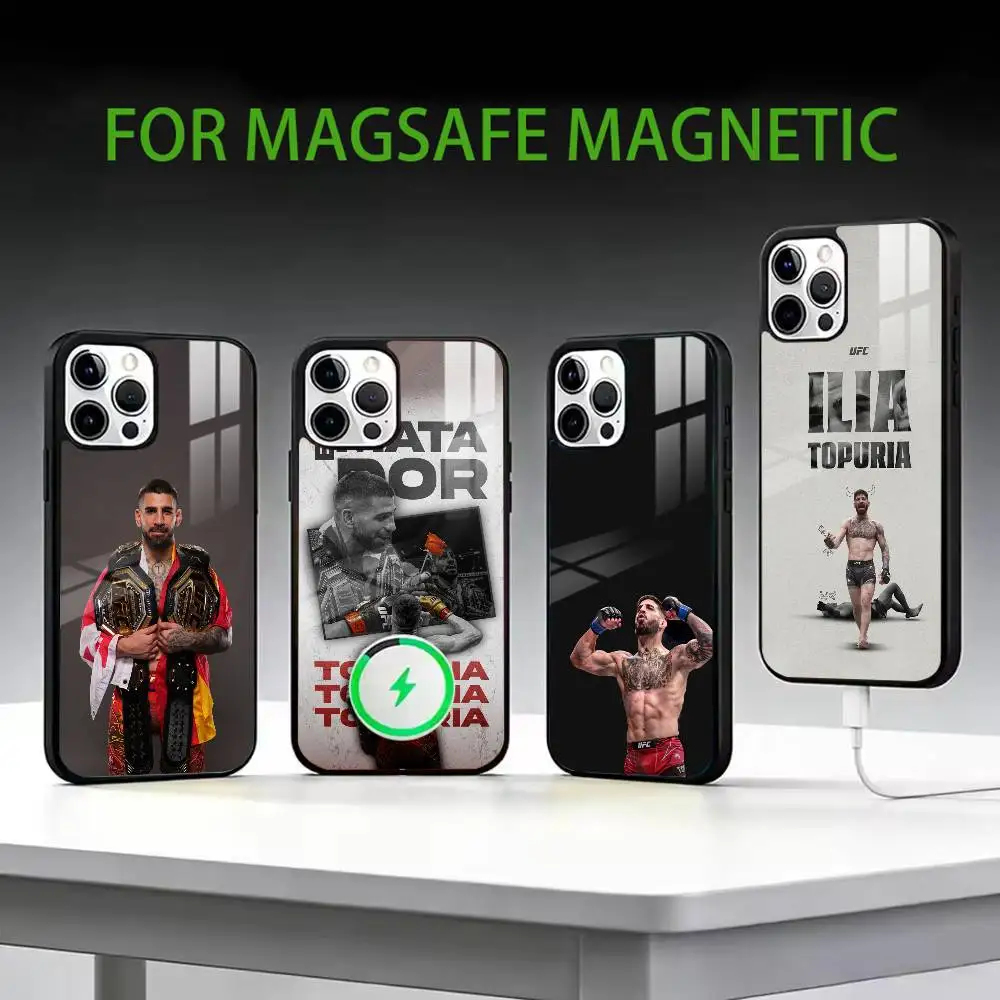 

b-Boxing I-Ilia Fighting Topuria Phone Case For iPhone17,16,15,14,13,12,11 Plus,Pro Max Magnetic For Magsafe Wireless Charging