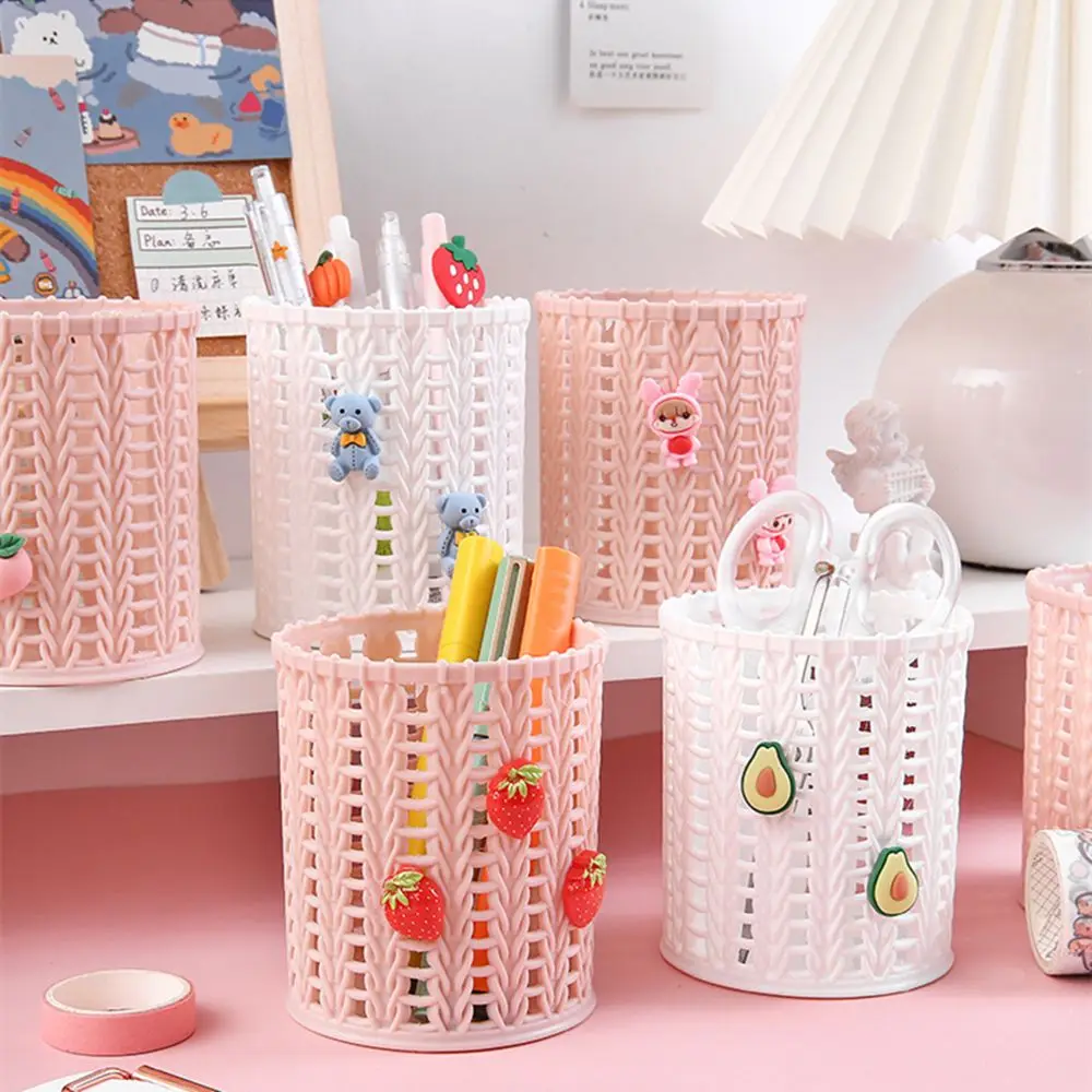 Cute Student Stationery Cartoon Makeup Brush Storage Storage Tool Pen Holder Desktop Organize