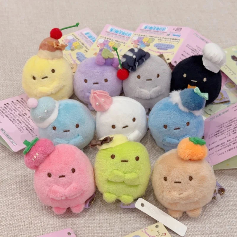 sanx sumikko gurashi rilakkuma 10th anniversary plush toys ornament fruit series ten color mochi plush macaron grape temari doll