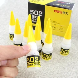 5pcs Deli 8g 502 Super Liquid Glue Fast Dry Strong Bond Leather Rubber Plastic Toys Ceramics Wood Stone Mulitipurpose Adhesive