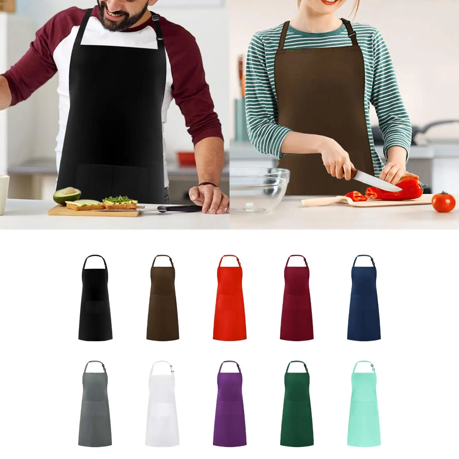 Chef Apron with Large Pocket Baking Apron Cooking Baking Apron for Flower Shop Dog Grooming Farmhouse Cosmetology Coffee Shop