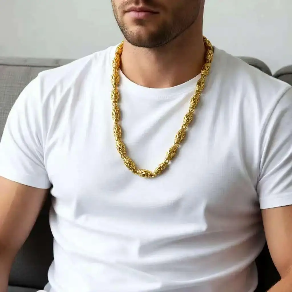 

Mens Women Bead Chain 6mm 8mm Width Necklace Link Jewellery 50cm 60cm 70cm Length