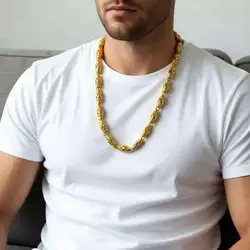 Mens Women Bead Chain 6mm 8mm Width Necklace Link Jewellery 50cm 60cm 70cm Length