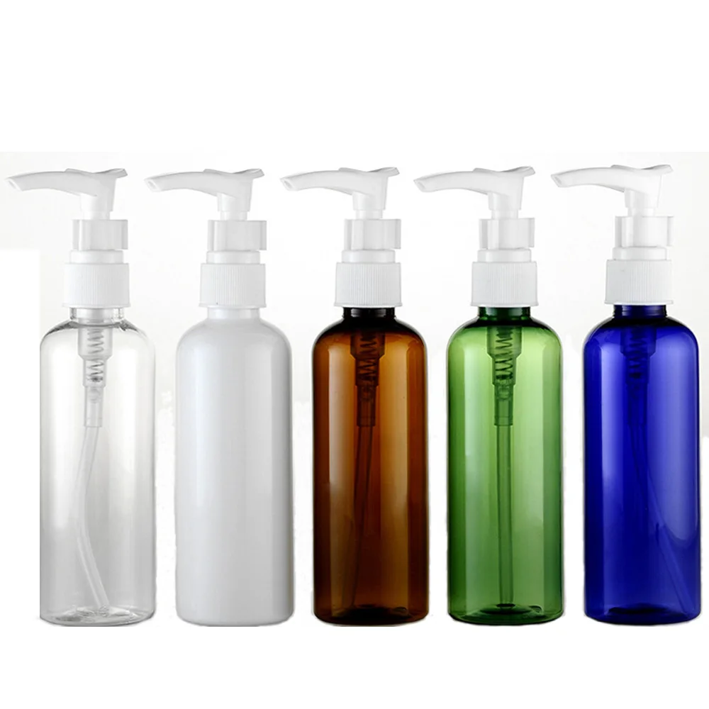 

5pcs 60ml Refillable 5 color available Squeeze plastic lotion bottle with white pump sprayer PET Plastic Portable lotion Bottle