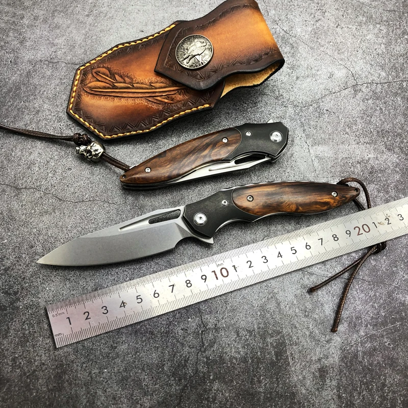 

Austria M390 Steel Folding Knives Desert Ironwood Handle Pocket Ball Bearing Outdoor Camping Hunting Defense Tactical knife