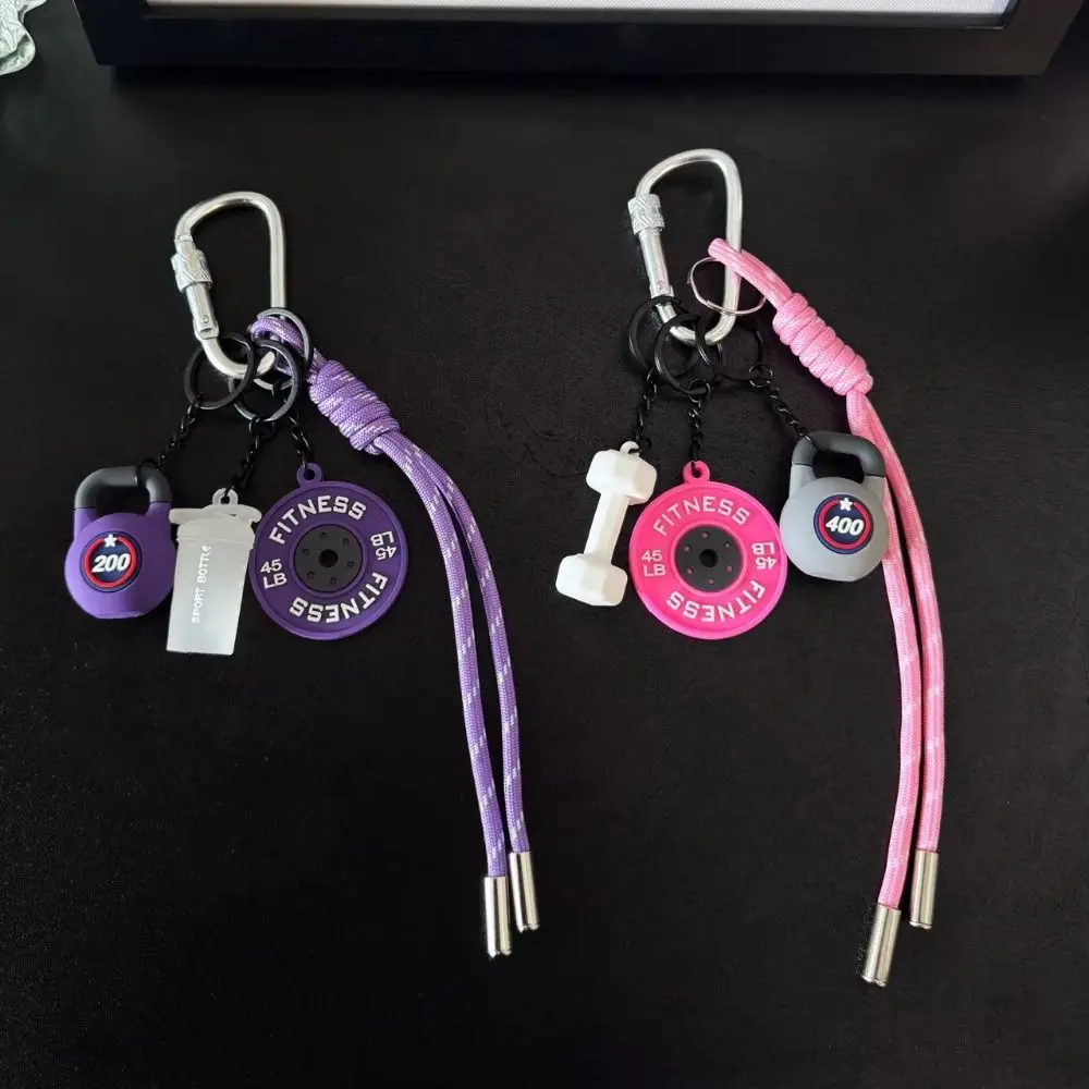 

Mini Barbell Plates Key Chain Kettlebells Water Cups Simulation Dumbbells Keyring Creative Bag Charm Fitness Series Pendant